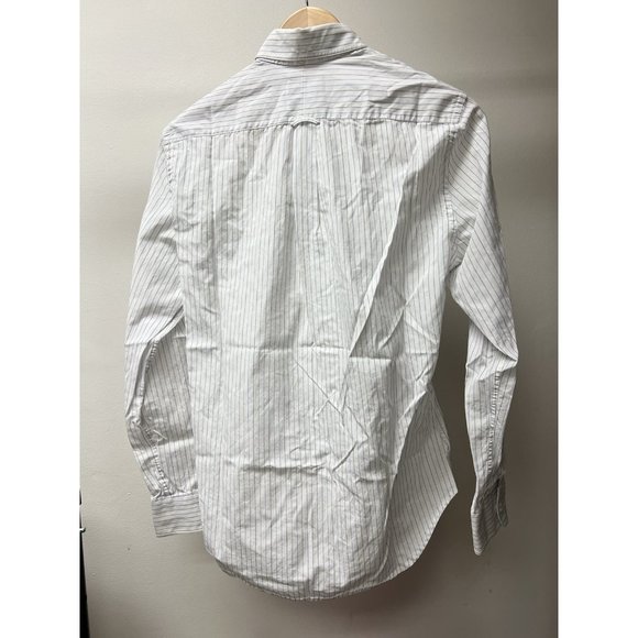 Gitman Bros Vintage Small White Blue Pencil Striped Dress Shirt USA MADE - Picture 5 of 5